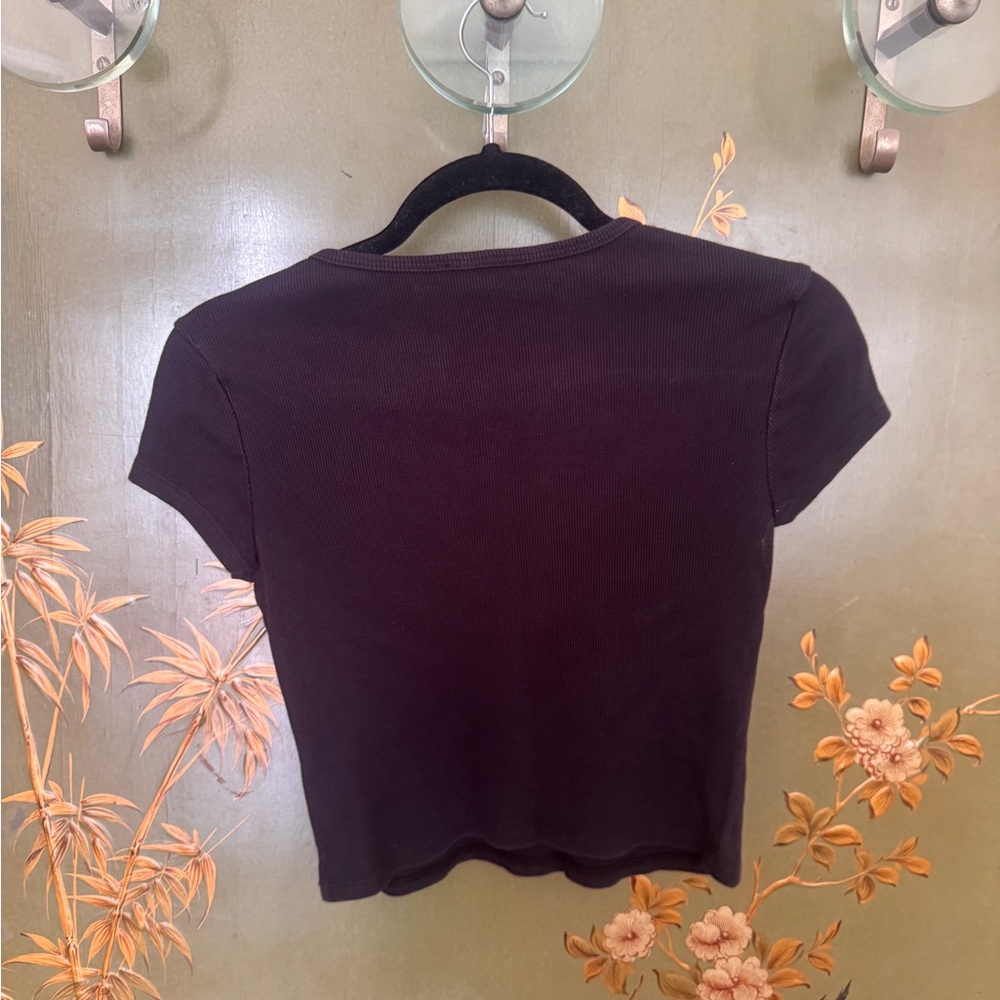 Reformation Black 'Come to Mama' Crop Top - Picture 2 of 3